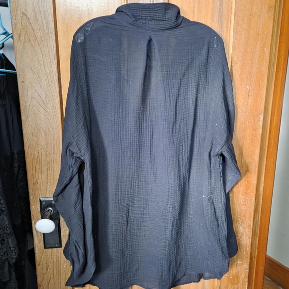shade and shore oversized gauze button shirt cover up XL - Picture 5 of 7